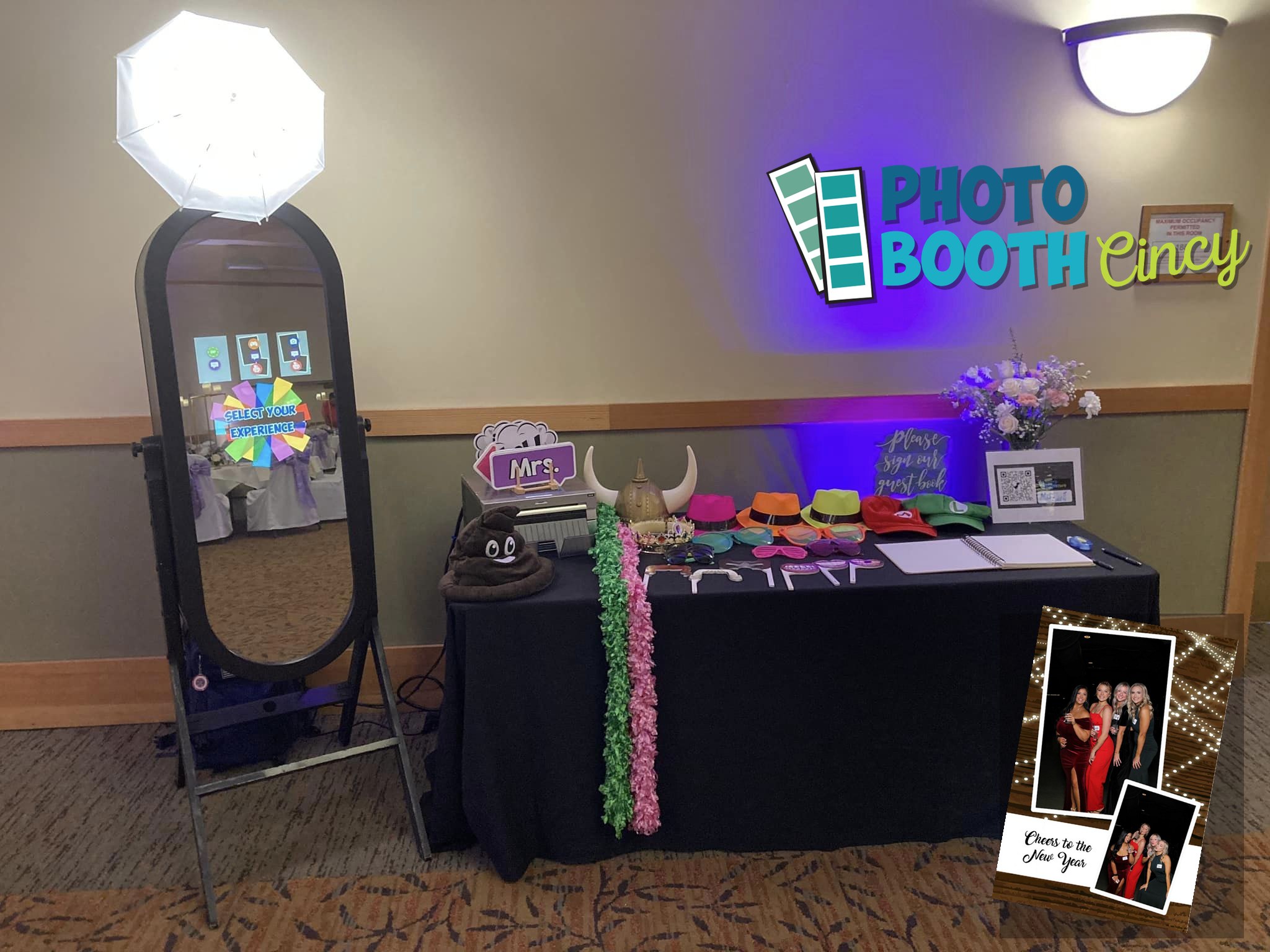 Mirror Retro photo booth with 4x6 print example Cincinnati